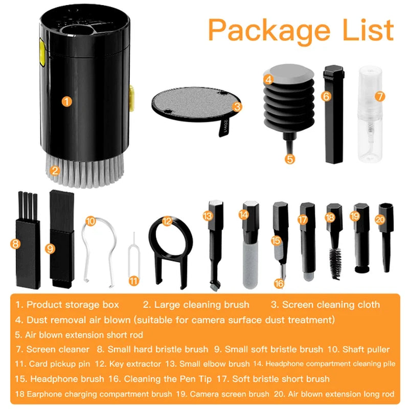 20/1 Digital Camera Earphone Cleaning Pen Mobile Phone Laptop Keyboard Cleaning Tool Set Cleaning Brush Shaft Puller Cleaner