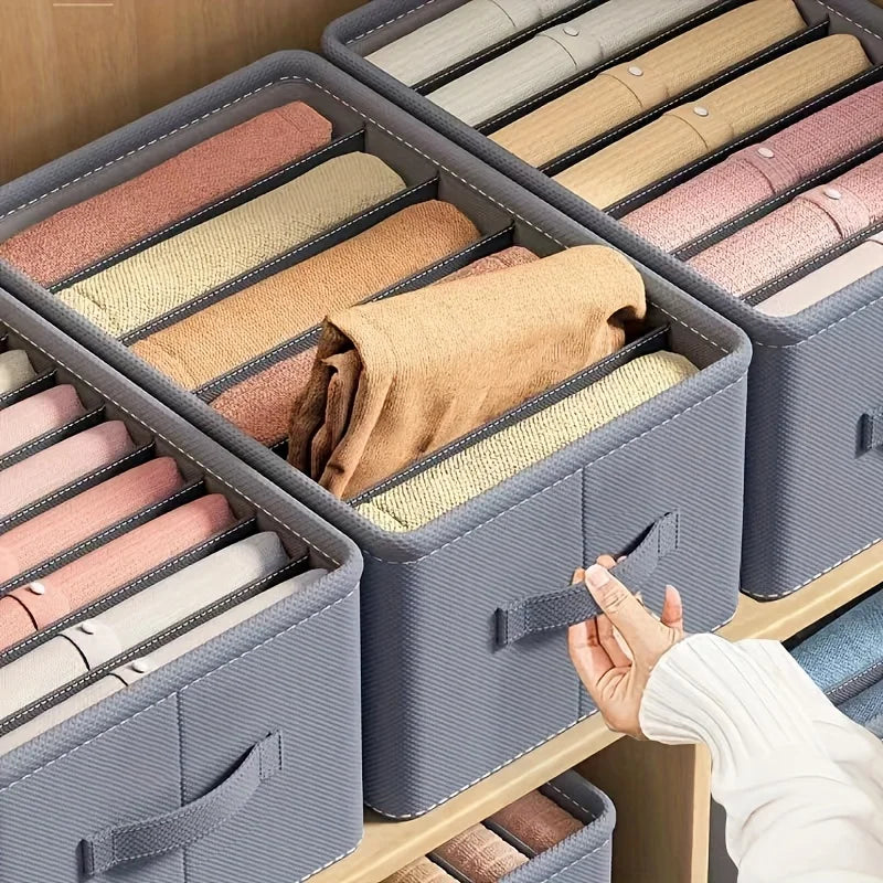 1Pc 6/7/9 Grids Clothes Storage Box Shirt Storage Box Compartment Storage Box Closet Organizer Home Storage Organization