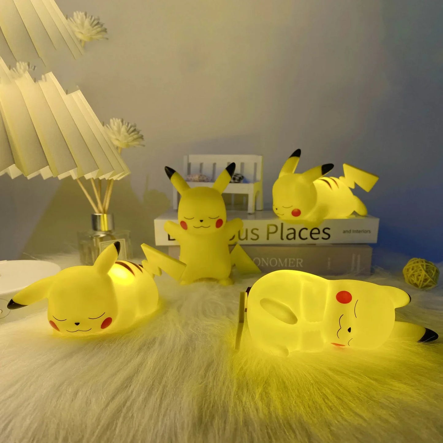 Pokemon Pikachu Night Light Cute Anime Soft Light Bedroom Bedside LED Light Room Decoration Children'S Toy Gift