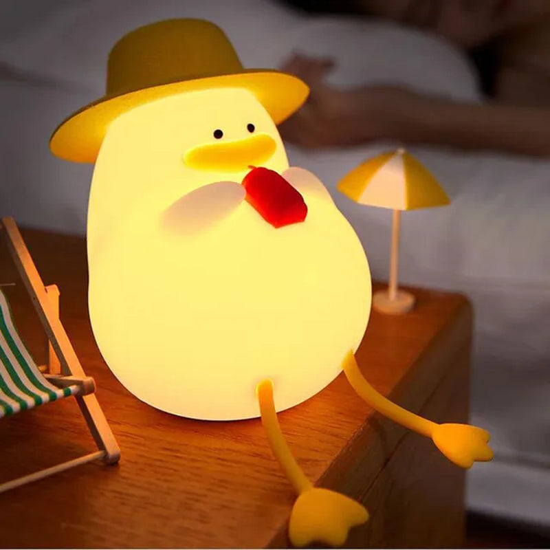Cute Night Light for Kids Room Cartoon Silicone Led Night Light Dog Cat Deer Bear Duck Rechargeable USB Lamp Children Gift