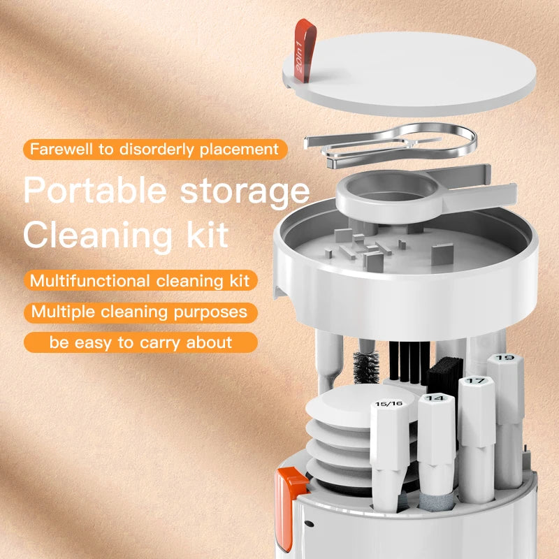 20/1 Digital Camera Earphone Cleaning Pen Mobile Phone Laptop Keyboard Cleaning Tool Set Cleaning Brush Shaft Puller Cleaner