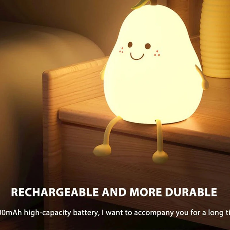 Cute Night Light for Kids Room Cartoon Silicone Led Night Light Dog Cat Deer Bear Duck Rechargeable USB Lamp Children Gift