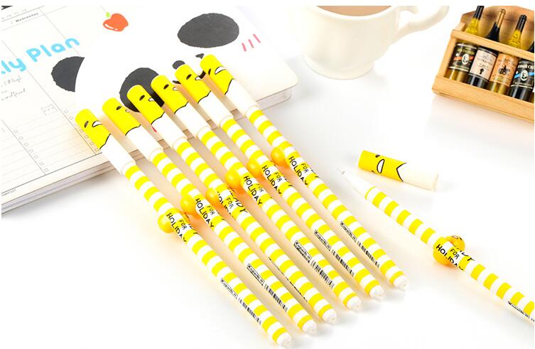 Black Ink Gel Pen Sanrio Gudetama The Lazy Egg Fun Writing Instrument-12 Pieces